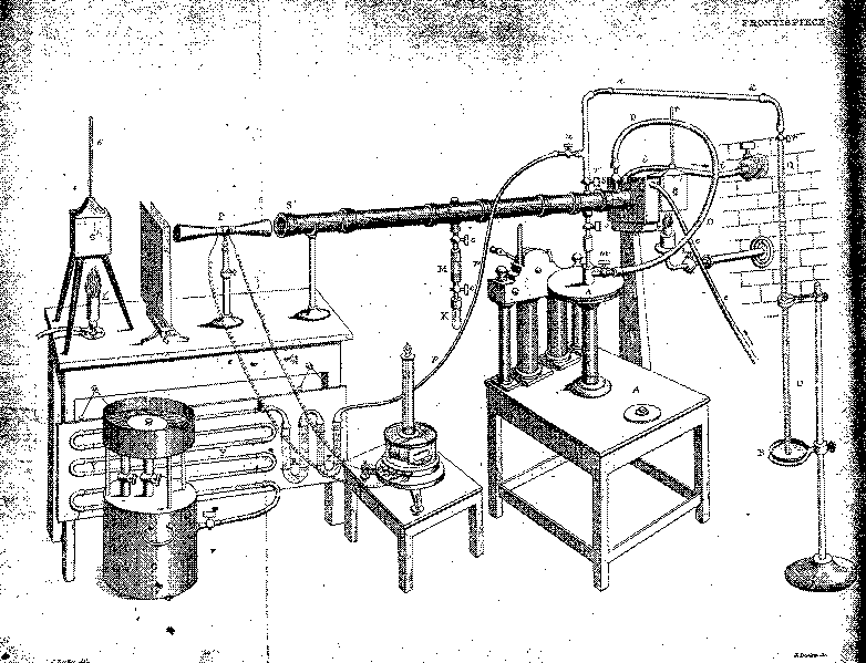 Tyndall's main experimental setup, which only measures transmission and opacity.